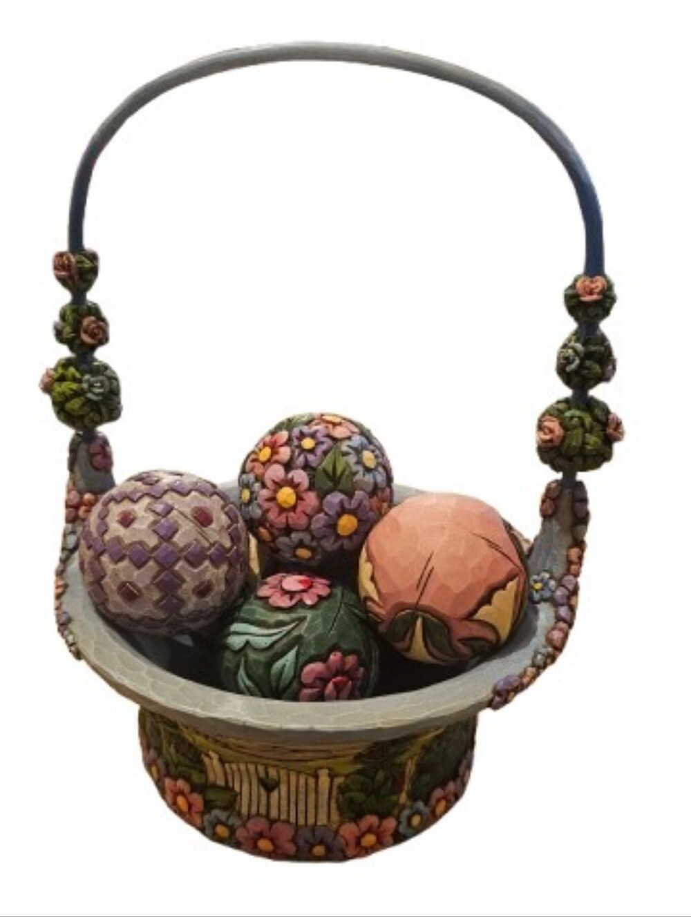 Jim Shore  Blossoms of Spring Basket And Eggs